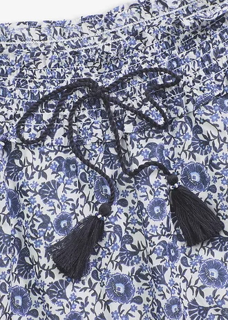 Boho minisukně z lehké bavlny • modrá s květy • bonprix obchod