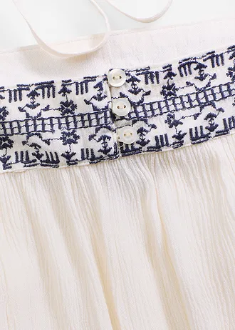 Halenkový top s výšivkou • přírodno-tmavě modrá s potiskem • bonprix obchod