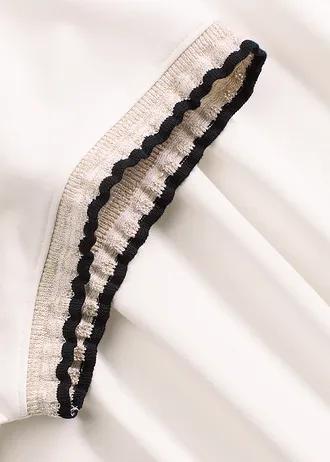 Bluză tricot cu elemente decorative din bumbac 100% • ecru • magazin bonprix