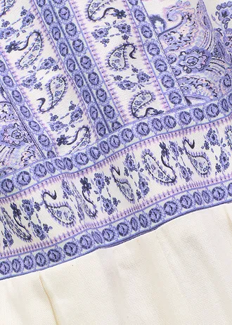 Overal s podílem lnu • přírodní bílo-modrá s kašmírovým vzorem • bonprix obchod