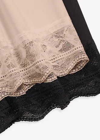 Colanți scurți „antifrecare” din material răcoros (set/2 buc.) • negru/bej-cretă • magazin bonprix