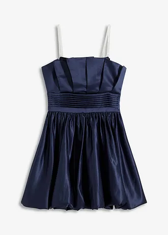 Jurk van glanzend satijn, ballonmodel • donkerblauw • bonprix online shop