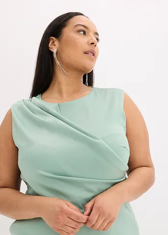 Jumpsuit van glanzend satijn • pastelgroen plus size • bonprix online shop