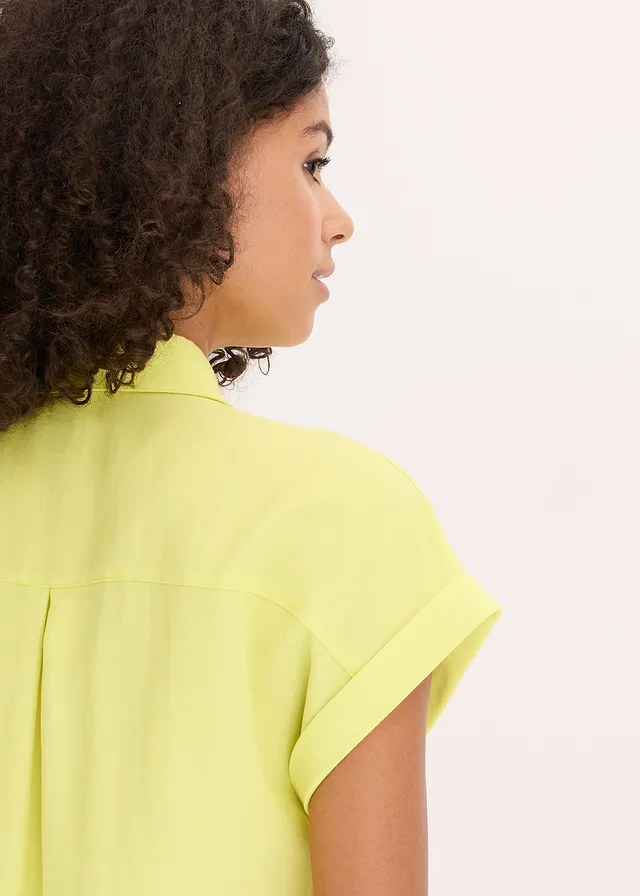 Overhemdblouse in een soepele lyocellmix • citrusgeel • product-page.page-title-suffix