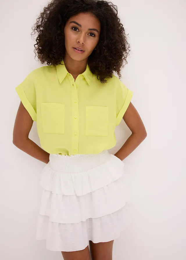 Overhemdblouse in een soepele lyocellmix • citrusgeel • product-page.page-title-suffix