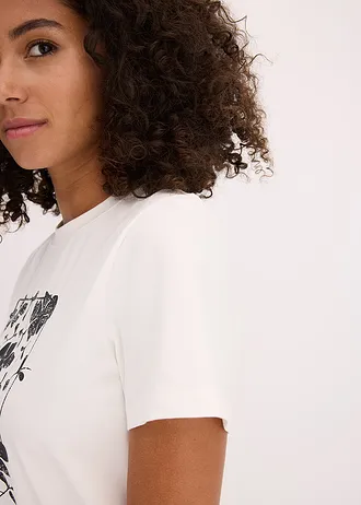 T-shirt met placement-print • wolwit-zwart met grafisch motief • bonprix online shop
