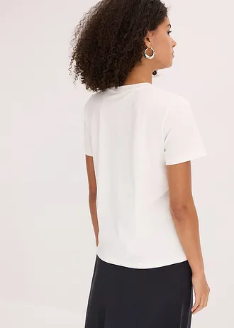 T-shirt met placement-print • wolwit-zwart met grafisch motief • bonprix online shop