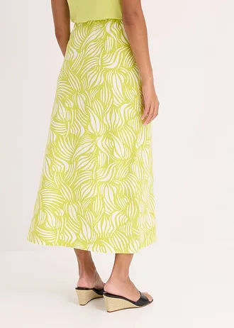 Jersey rok van biologisch katoen met stretch • citrusgeel-wolwit gedessineerd • bonprix online shop