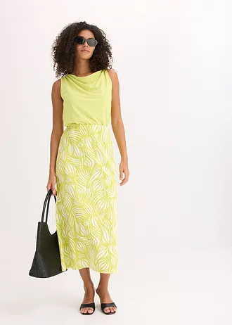 Jupe en jersey coton • jaune citron-écru imprimé • Boutique bonprix