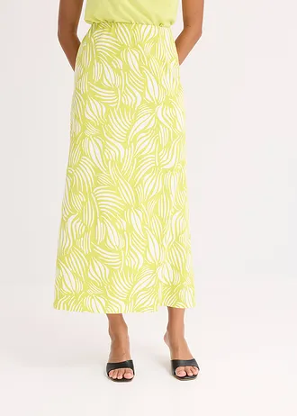 Jupe en jersey coton • jaune citron-écru imprimé • Boutique bonprix