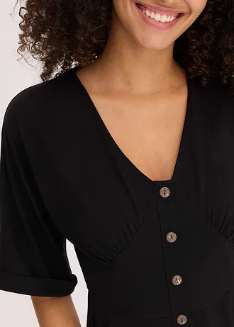 Getailleerde mini jurk • zwart • bonprix online shop