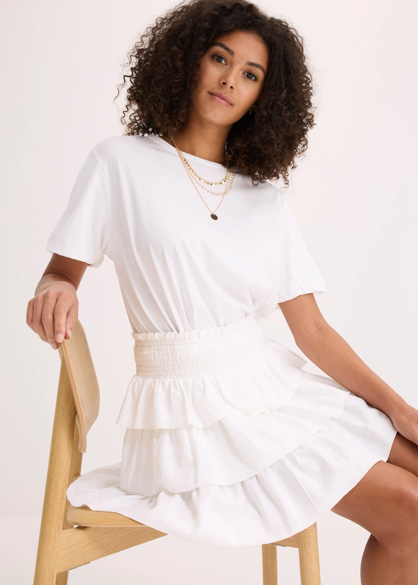 Minirok van puur katoen • wit • bonprix online shop