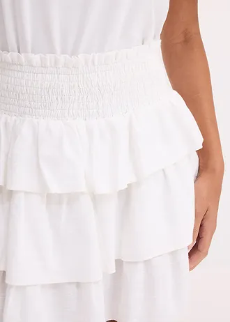 Minirok van puur katoen • wit • bonprix online shop