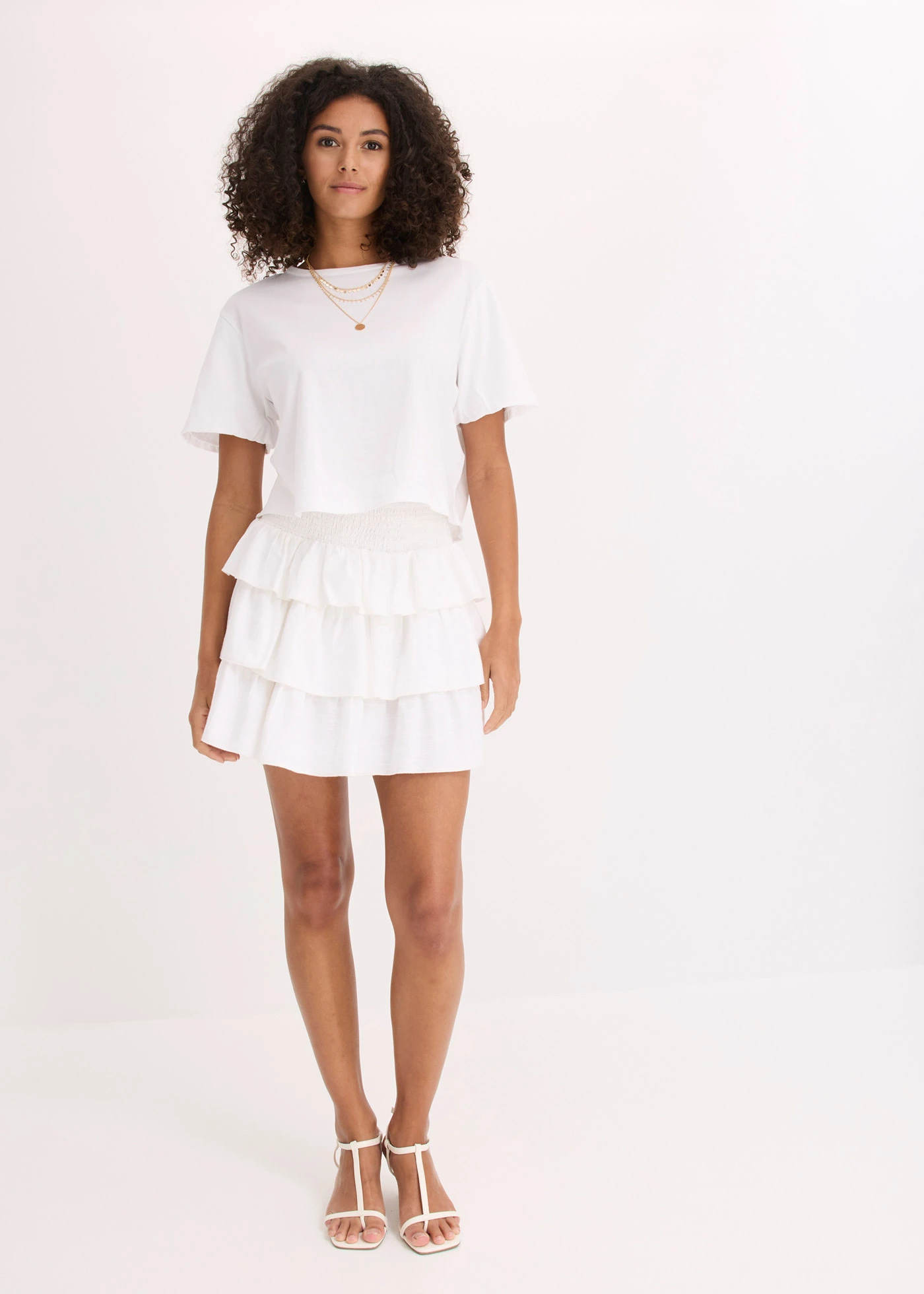 Minirok van puur katoen • wit • bonprix online shop