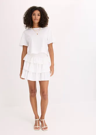 Minirok van puur katoen • wit • bonprix online shop