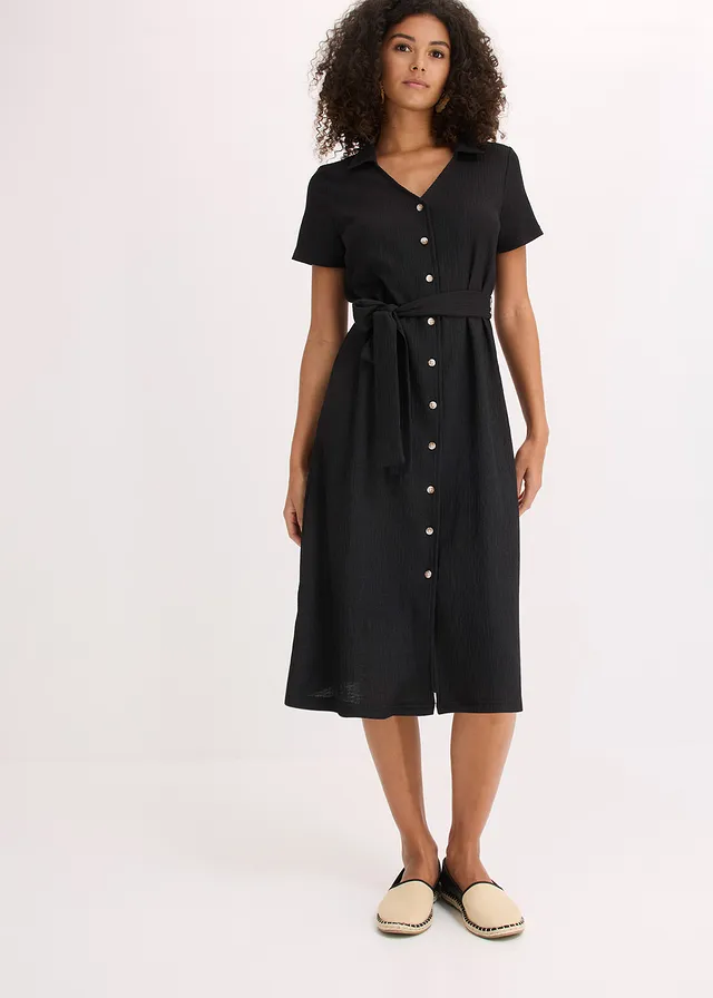 Jersey jurk van luchtige crèpe • zwart • product-page.page-title-suffix