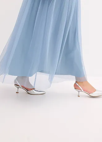 Maxi šaty s výšivkou z flitrů • světle modro-stříbrná plus size • bonprix obchod