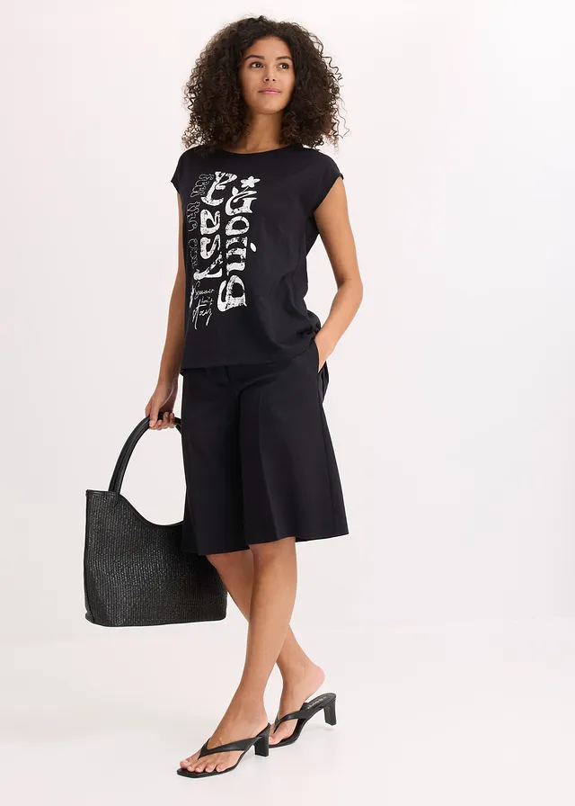 T-shirt long 100% coton • noir • product-page.page-title-suffix