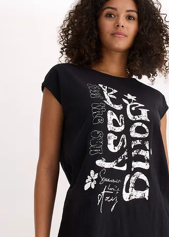 Longshirt van biologisch katoen • zwart • bonprix online shop