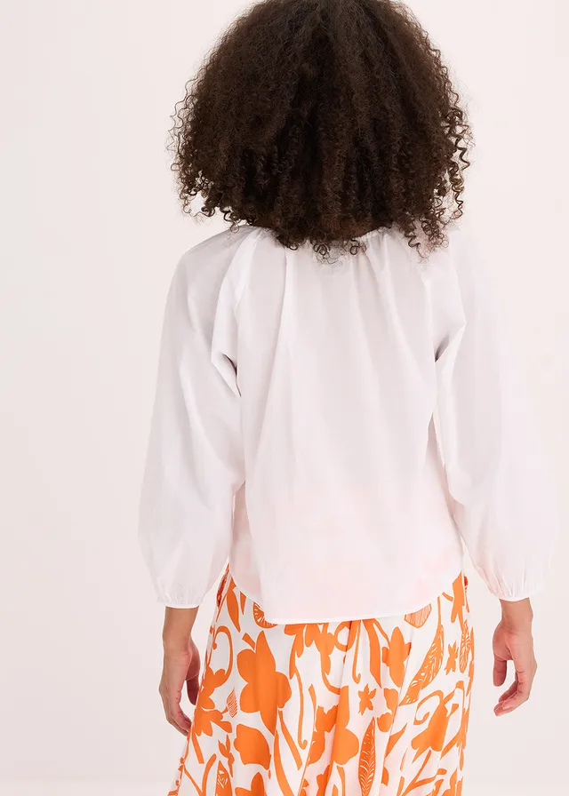 Blouse 100% coton, Couleur: blanc