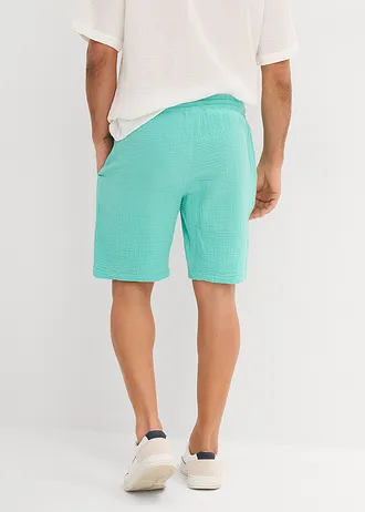 Mušelínové šortky z čisté bavlny, Regular Fit • tichomořská modrá • bonprix obchod