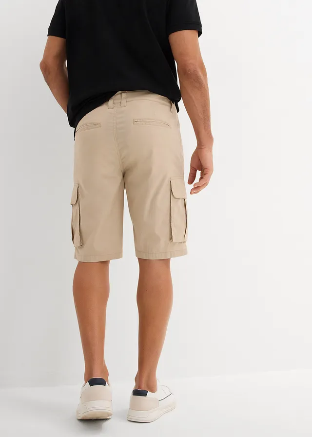 Stretch cargo bermuda, regular fit, Kleur: sand