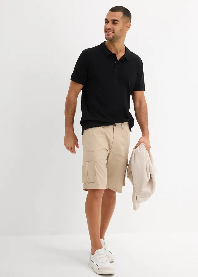 Stretch cargo bermuda, regular fit, Kleur: sand