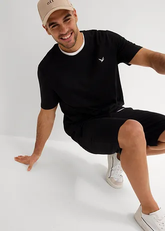 T-shirt en shirt bermuda (2-dlg. set) • zwart • bonprix online shop