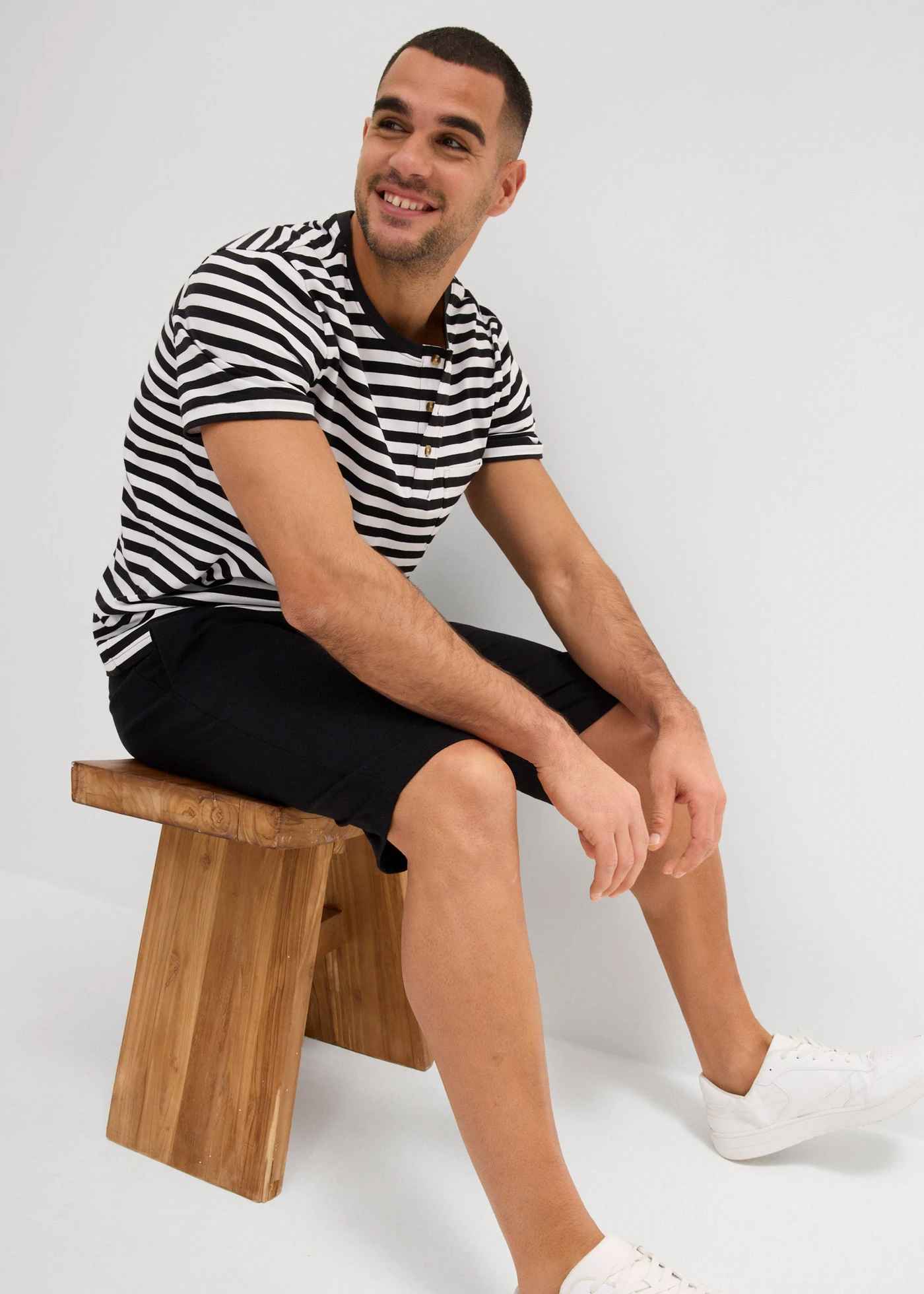 Lichte shirt bermuda (set van 2) • donkerblauw+zwart • bonprix online shop