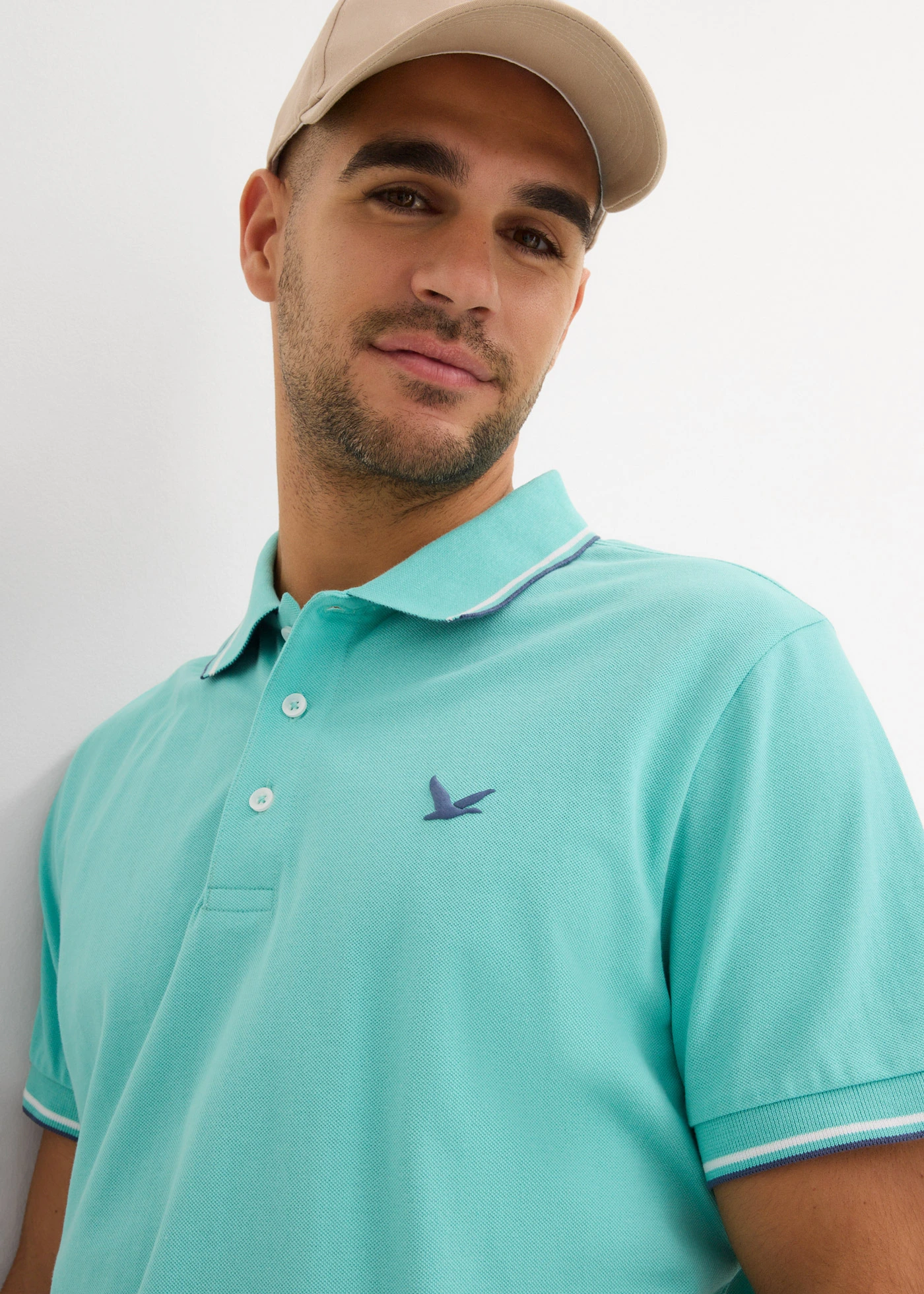 Piqué poloshirt van puur katoen • pacifisch groen • bonprix online shop