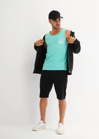 Lot de 3 débardeurs • blanc+bleu foncé+vert pacifique • Boutique bonprix