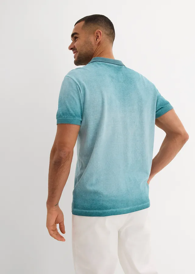 Piqué poloshirt in washed out look • pacifisch groen used • product-page.page-title-suffix
