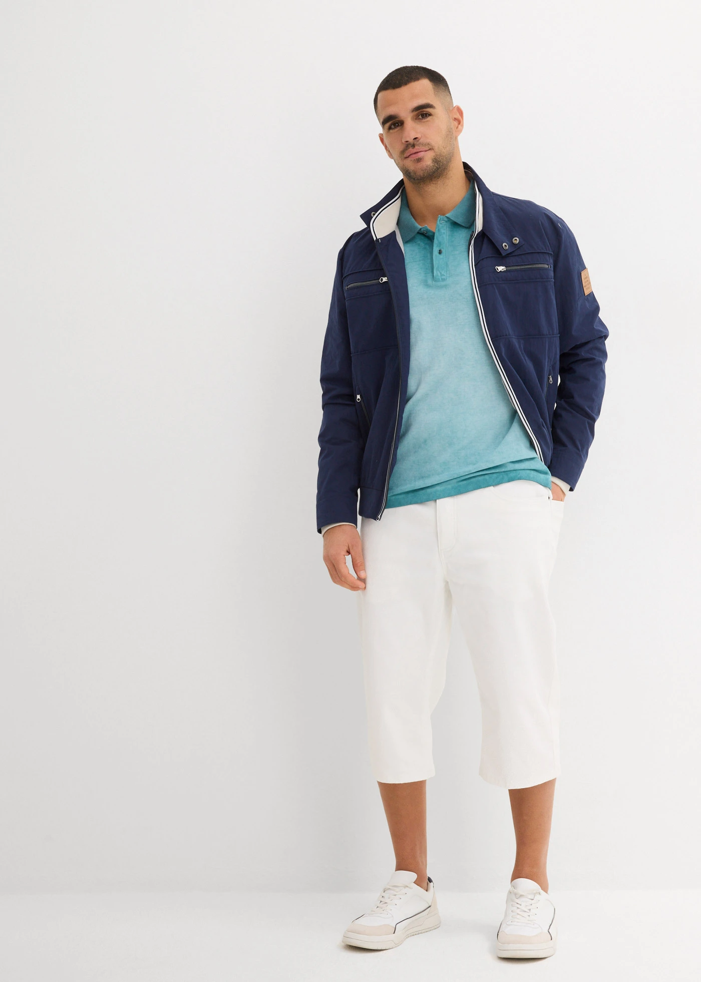 Polo en maille piquée à l’aspect délavé • vert pacifique used • Boutique bonprix