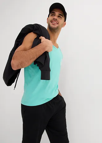 Lot de 3 débardeurs • blanc+bleu foncé+vert pacifique • Boutique bonprix