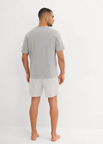 Pijama scurtă • gri melanj/alb dungat • magazin bonprix