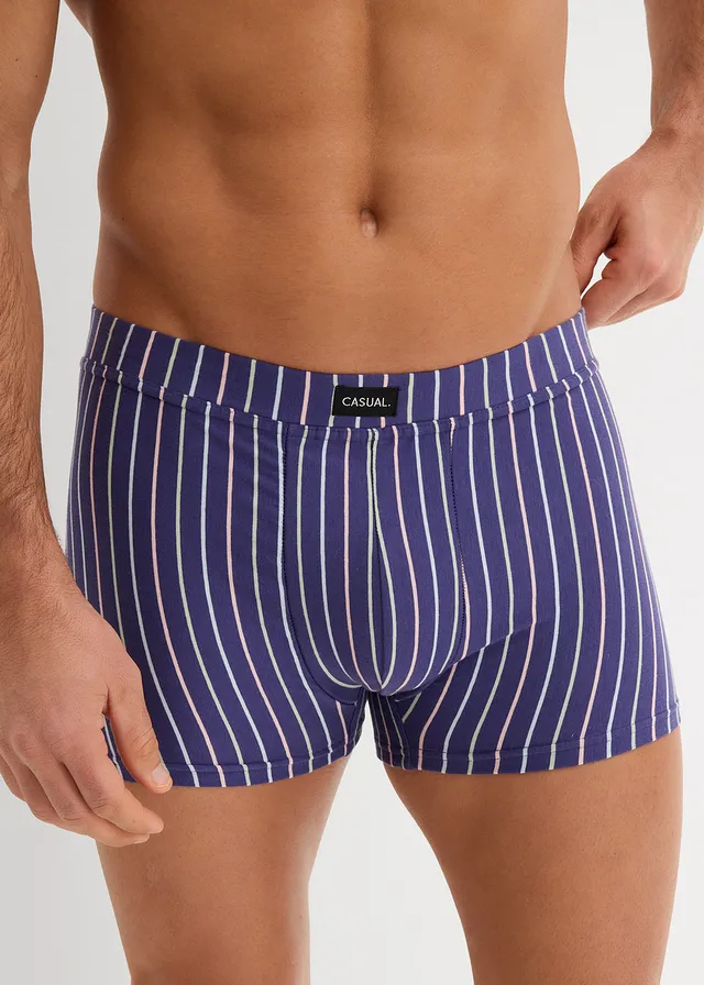 Lot de 4 boxers coton • bleu violet rayé • product-page.page-title-suffix