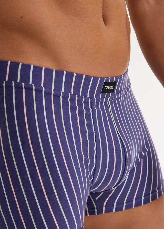 Boxershort strak (set van 4), Kleur: donker pacific gestreept
