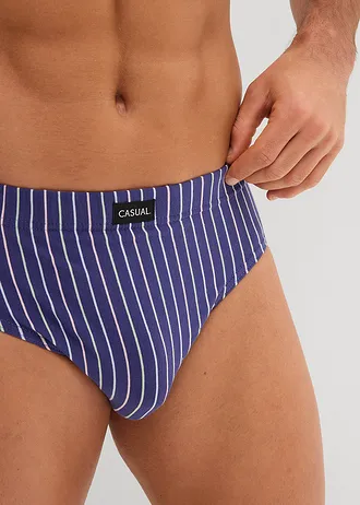 Maxislip met katoen (set van 4) • donker pacific gestreept • bonprix online shop