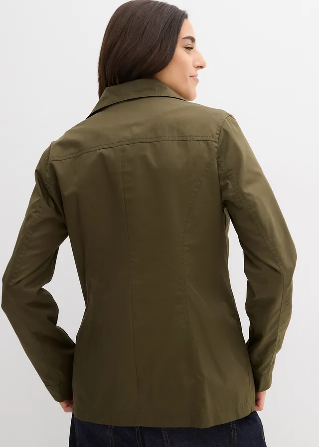 Veste à col montant, Couleur: olive foncé