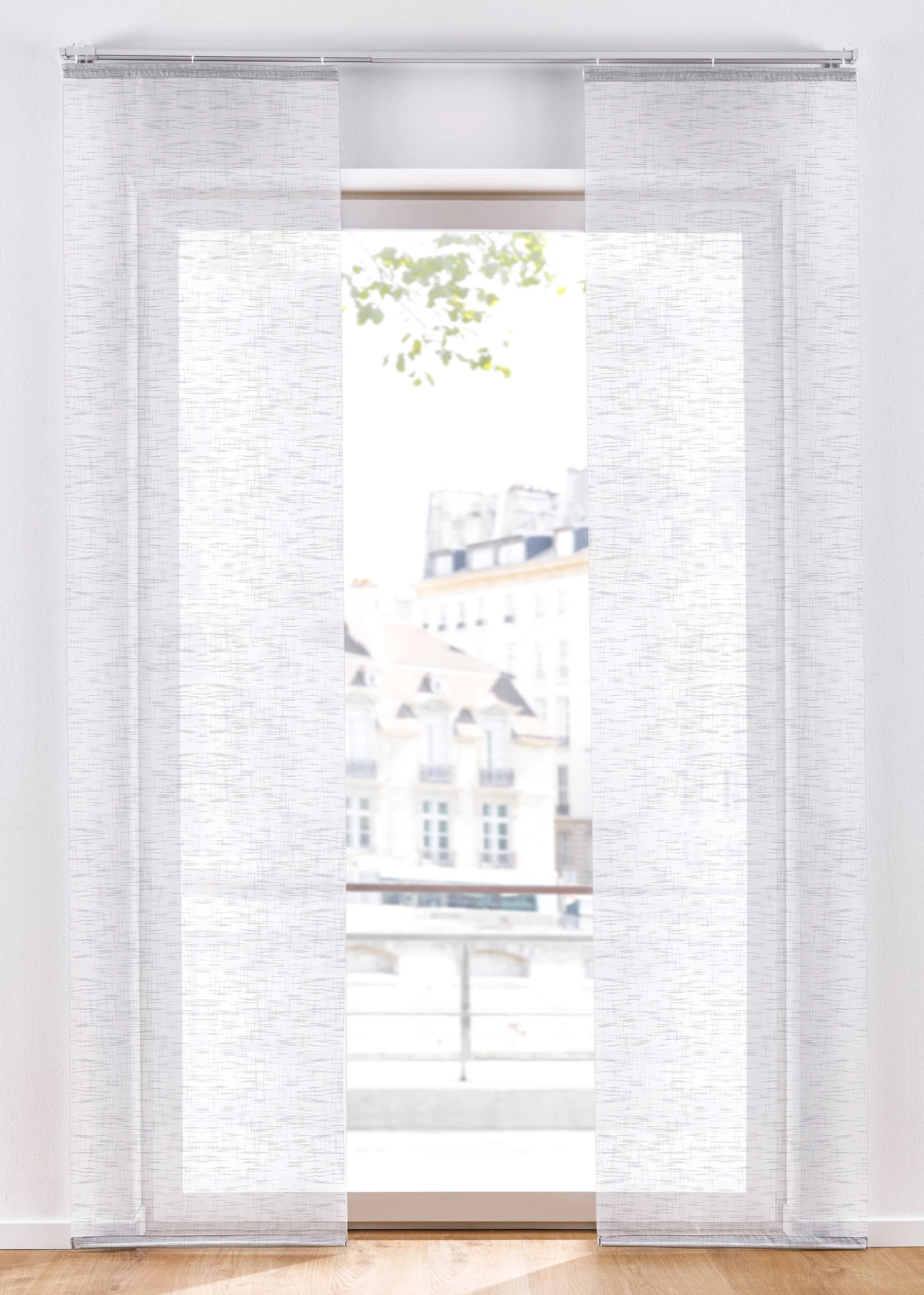 Panneau coulissant en voilage aspect lin (1 pce.) • blanc • Boutique bonprix