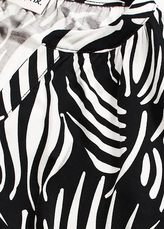 Henley tričko z měkké směsi s viskózou • černo-přírodní bílá s potiskem • bonprix obchod