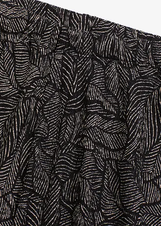 Pantalon en jersey crêpe texturé • noir/blanc • Boutique bonprix