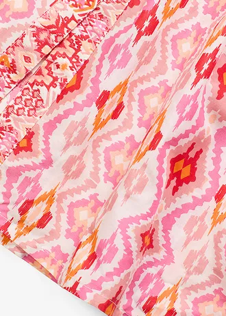 Midi ruha vékony pamutból • eperpiros-gyapjúfehér mintás • bonprix áruház