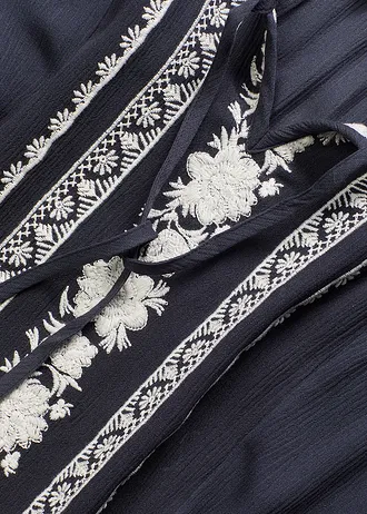 Blouse met borduursel • nachtblauw-beige • bonprix online shop