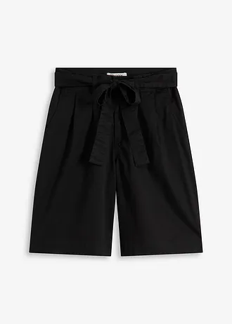 Twill short met ceintuur • zwart • bonprix online shop
