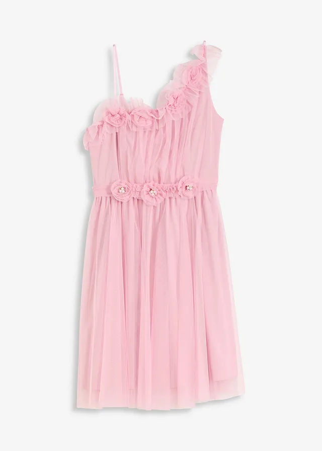 Šaty na jedno ramienko z jemného tylu