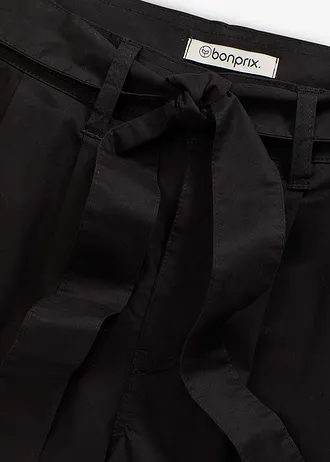 Twill short met ceintuur • zwart • bonprix online shop