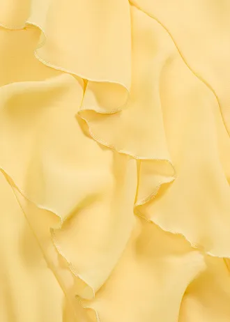 Šifonové šaty s ramínky a volány • světle žlutá • bonprix obchod