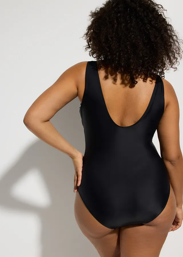 Badpak met pailletten, Kleur: zwart/goudkleur