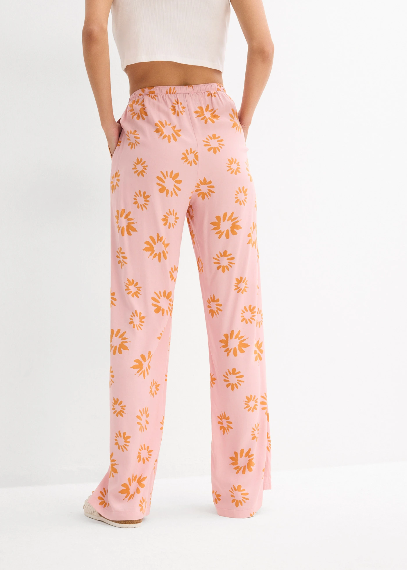 Broek van zachte viscose • asroze/zonnebruin gebloemd • bonprix online shop